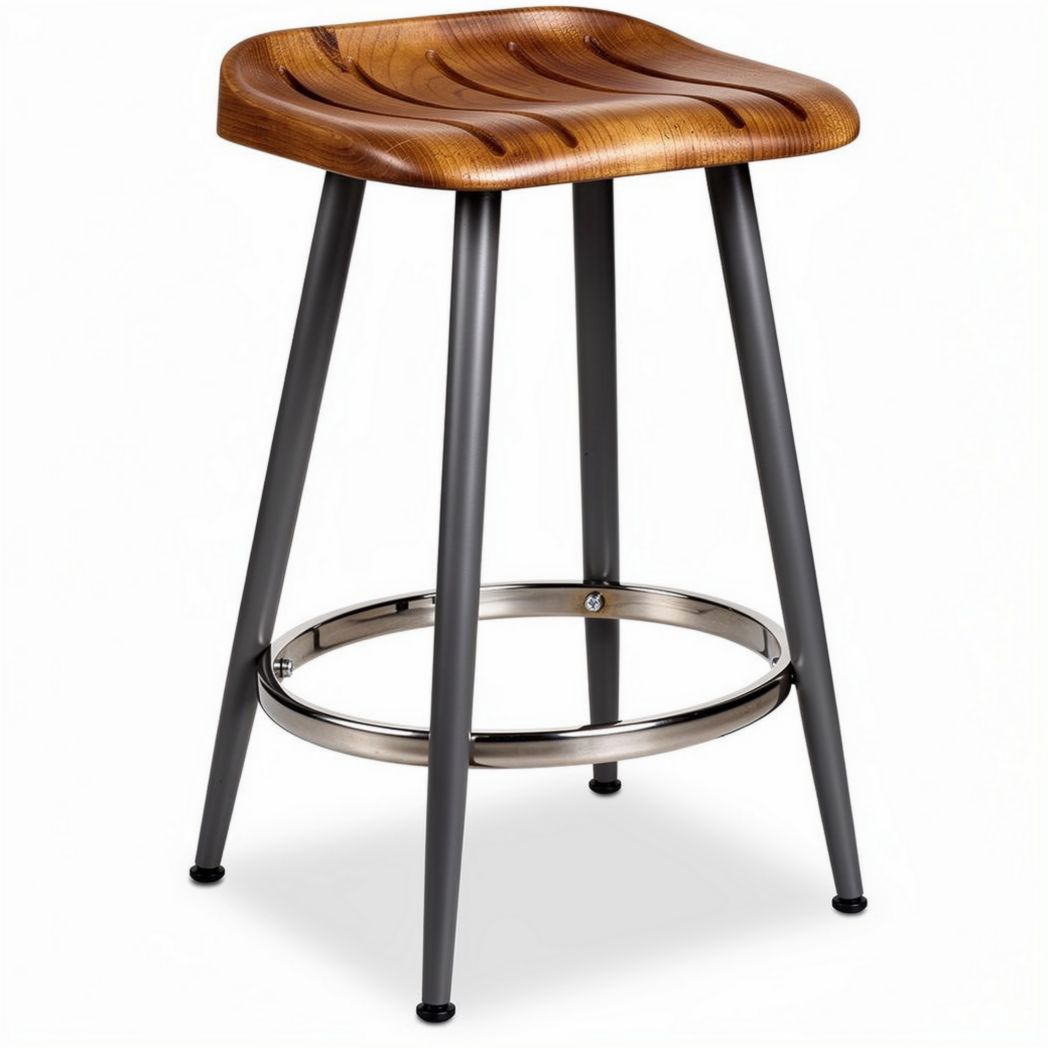 Tabouret de bar pour cuisine en bois et métal - 40 x 40 x 75