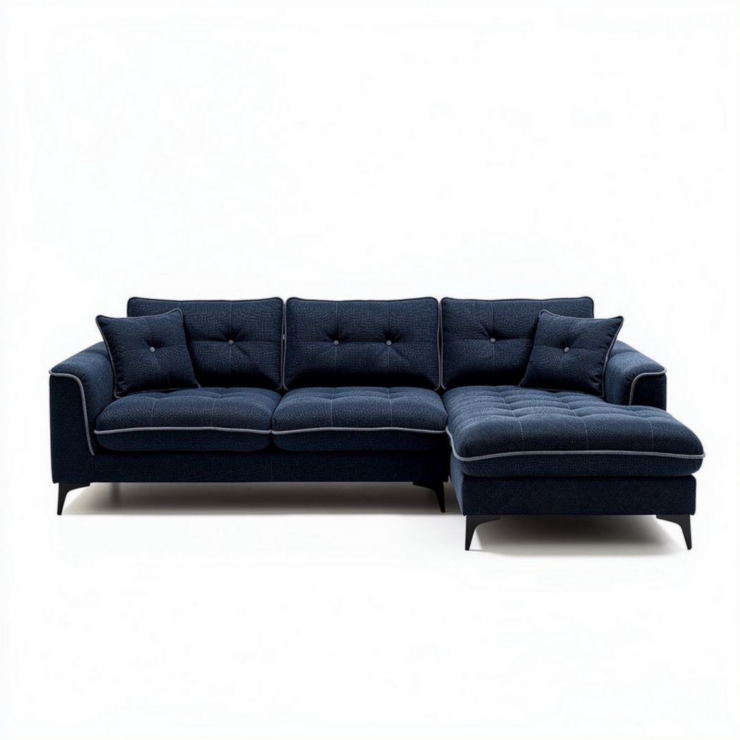Canapé d'angle en tissu pour salon - 250 x 100 x 85